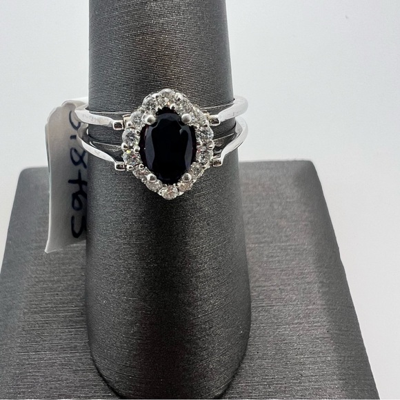 14k White Gold Diamond Sapphire Ruby Ring - Picture 5 of 12
